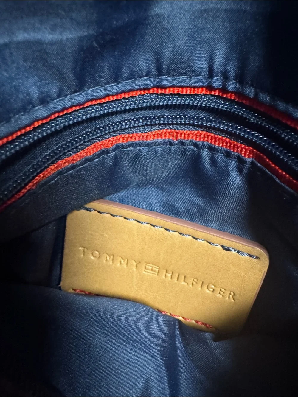Tommy Hilfiger Navy Crossbody Messenger with Red & White Stripe
